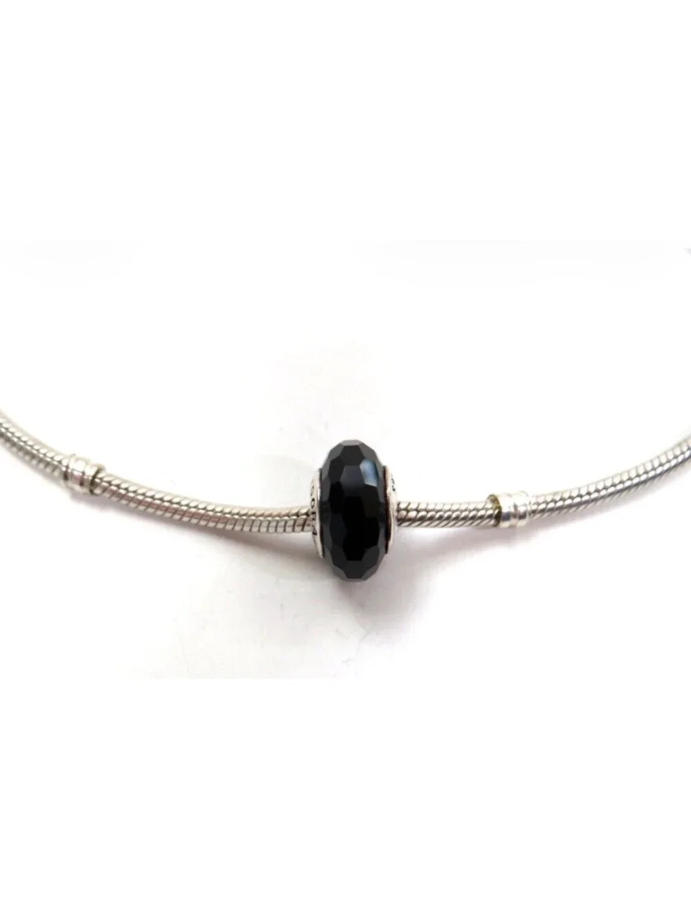 Pandora Fascinating Murano Glass Charm #791069   Black Retired Authentic